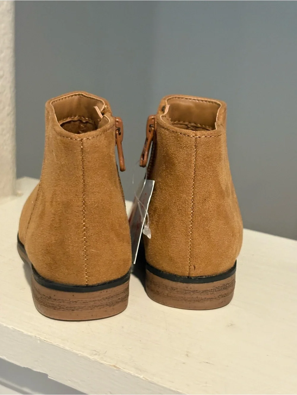 Cat & Jack Penelope Faux Suede Bootie Camel Unisex Kids Size 5 Flexible Outsole